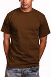Experience the Super Heavy Brown T-Shirt: Crafted with a snug-fit neckline and Lycra-reinforced collar for lasting style and quality. Available in sizes 2X-5XL and a wide range of colors. Fabric: 100% Cotton (Solid), Cotton/Poly blend (Grey), 6.7 oz weight.