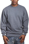 Fleece Crew Neck Dark Grey Sweatshirt: Elevate comfort with Pro 5 style. Sturdy, heavy-weight. Sizes 2XL-5XL. Classic colors. 60% Cotton 40% Polyester blend. Size tip: Choose one size smaller for snug fit.