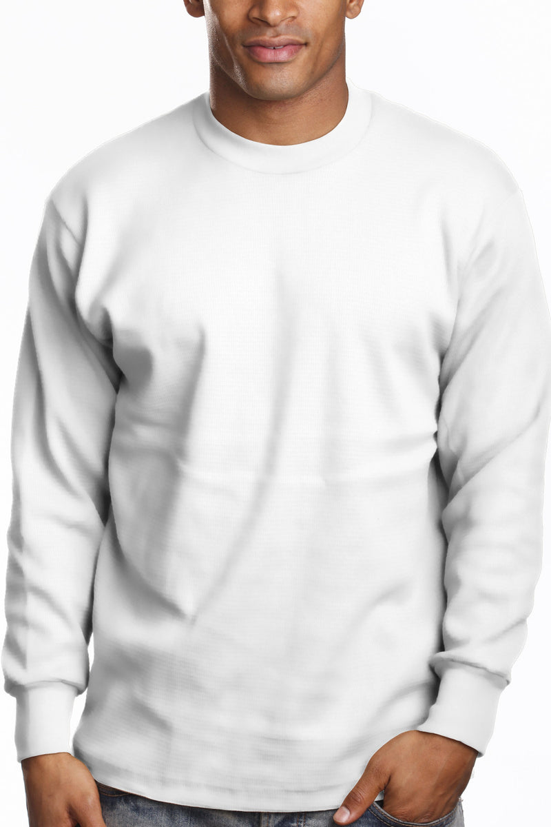 Heavy Long Sleeve White Tee: Iconic long sleeve, snug round neck, 6.7oz. Lycra reinforced collar. Bright fade-resistant colors. U.S. cotton. Available Sizes: S-XL, Colors: White, Black, Grey, more. Fabric: Solid-100% Cotton, Grey Shades-80% Cotton 20% Poly. Weight: 6.7 oz.