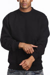 Fleece Crew Neck black Sweatshirt: Elevate comfort with Pro 5 style. Sturdy, heavy-weight. Sizes 2XL-5XL. Classic colors. 60% Cotton 40% Polyester blend. Size tip: Choose one size smaller for snug fit.