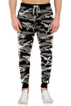 French Terry City Camo Fleece Pants: Cozy fleece bottoms for easy, warm, and functional wear. 60/40 Cotton/Poly blend, elastic waist/ankle, side pockets. Sizes XS-XL, colors: Black, Heather Grey, Charcoal, Wood Camo, City Camo. 