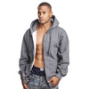 Fleece Dark Grey Zip down hoodie: Versatile & cozy. Double-lined hood. Loose fit tip: Opt one size down for snugness. Sizes: S-XL. Colors: Black, Heather Grey, Dark Grey, Navy