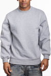 Fleece Crew Neck Heather Grey Sweatshirt: Elevate comfort with Pro 5 style. Sturdy, heavy-weight. Sizes S-XL. Classic colors. 60% Cotton 40% Polyester blend. Size tip: Choose one size smaller for snug fit.