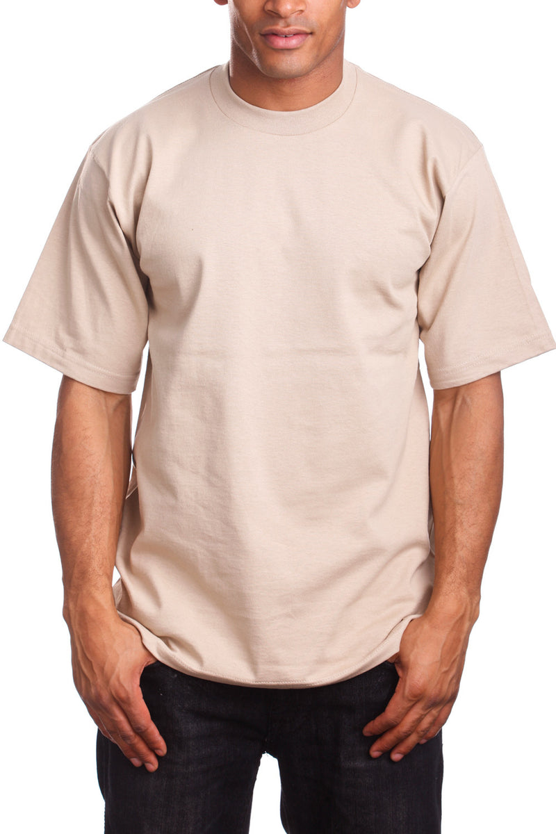 Experience the Super Heavy Khaki T-Shirt: Crafted with a snug-fit neckline and Lycra-reinforced collar for lasting style and quality. Available in sizes 2X-5XL and a wide range of colors. Fabric: 100% Cotton (Solid), Cotton/Poly blend (Grey), 6.7 oz weight.