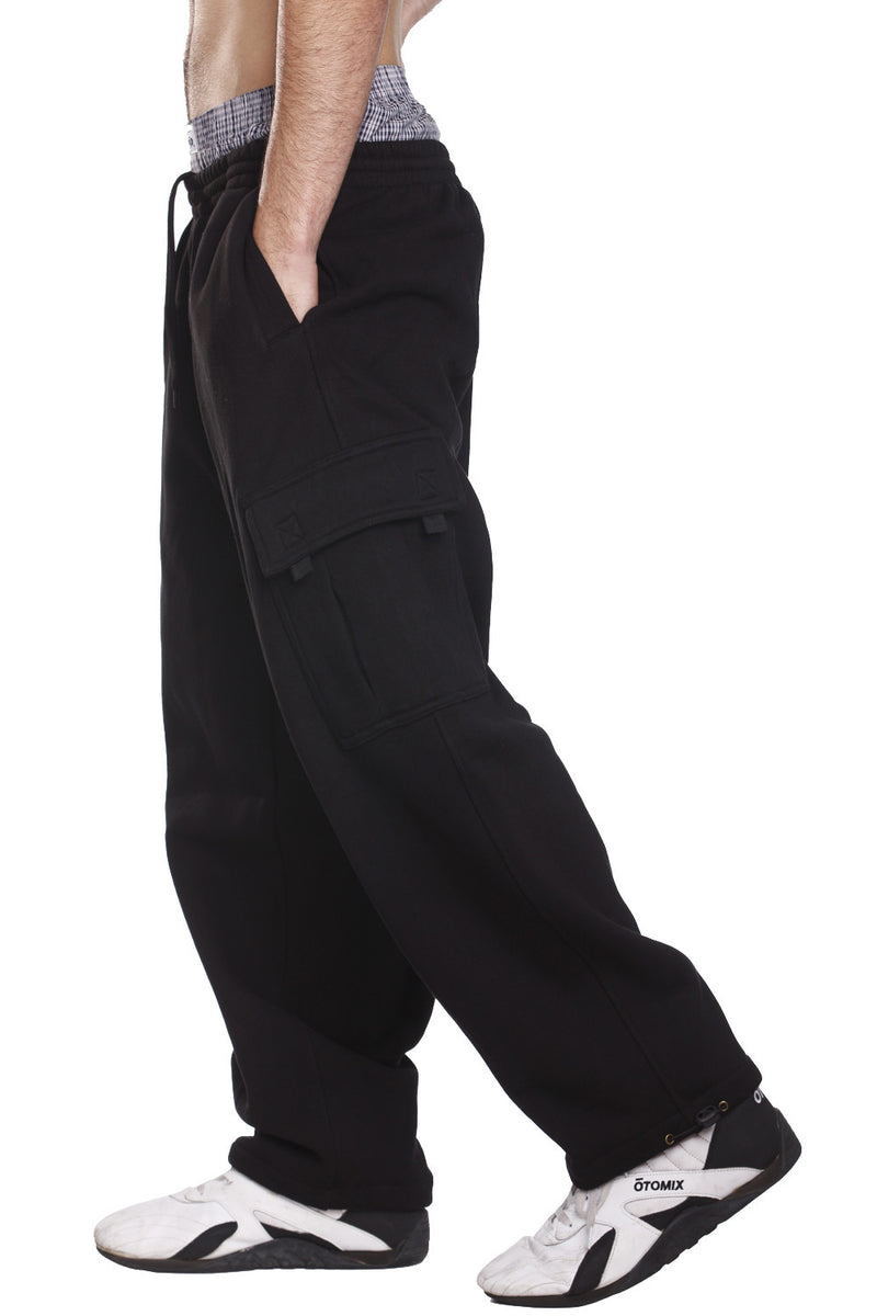 Stay cozy in Pro 5 Fleece Cargo Black Pants. Soft 60/40 Cotton/Poly blend for warmth. Front & cargo pockets, elastic waist. Sizes S-5XL.