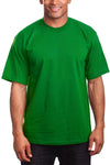 Experience the Super Heavy Kelly Green T-Shirt: Crafted with a snug-fit neckline and Lycra-reinforced collar for lasting style and quality. Available in sizes 2X-5XL and a wide range of colors. Fabric: 100% Cotton (Solid), Cotton/Poly blend (Grey), 6.7 oz weight.
