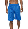Front view of Ventilated Mesh Royal Blue Shorts: Ideal for gym, games, or leisure. Pro 5 double-lined design suits all. 100% Poly mesh, elastic waist, deep pockets. Sizes 2XL-5XL, Colors: White, Black, Grey, Navy, Red, Green, Royal, Burgundy.