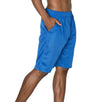 Side view of Ventilated Mesh Royal Blue Shorts: Ideal for gym, games, or leisure. Pro 5 double-lined design suits all. 100% Poly mesh, elastic waist, deep pockets. Sizes 2XL-5XL, Colors: White, Black, Grey, Navy, Red, Green, Royal, Burgundy.
