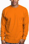Men's Cozy Orange Thermal Knit Top waffle knit, sizes 2XL-5XL. Variety of colors. Fabric: Solid-100% Cotton, Charcoal & H Grey-80% Cotton 20% Poly. 9.2 oz