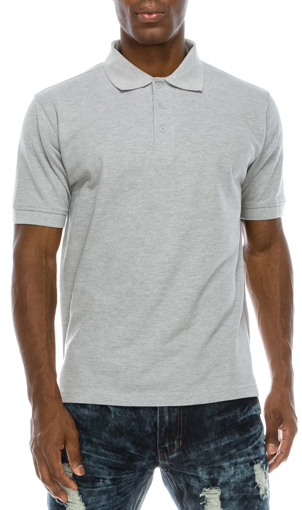 Experience timeless elegance with the Pro 5 Classic Polo Heather Grey Shirt. Boasting a classic three-button placket, it's available in sizes from S to 5X. Choose from Black, White, Navy, and more. Made from 100% Cotton fabric for unparalleled comfort and style.
