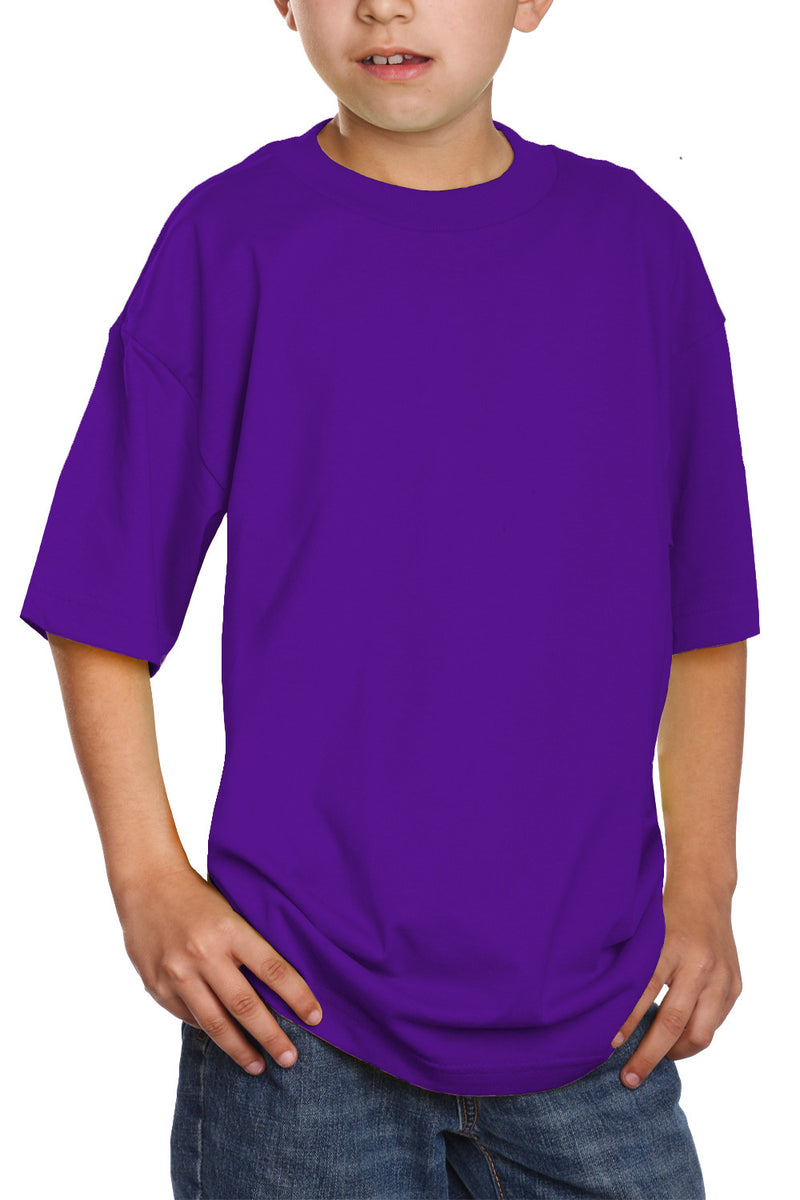 Kids Crew Purple Tee: Style meets comfort. Sizes XXS-XL in vibrant colors. 100% Cotton for all-day softness. 6.7 oz for durability and lightness. Timeless design for any occasion.
