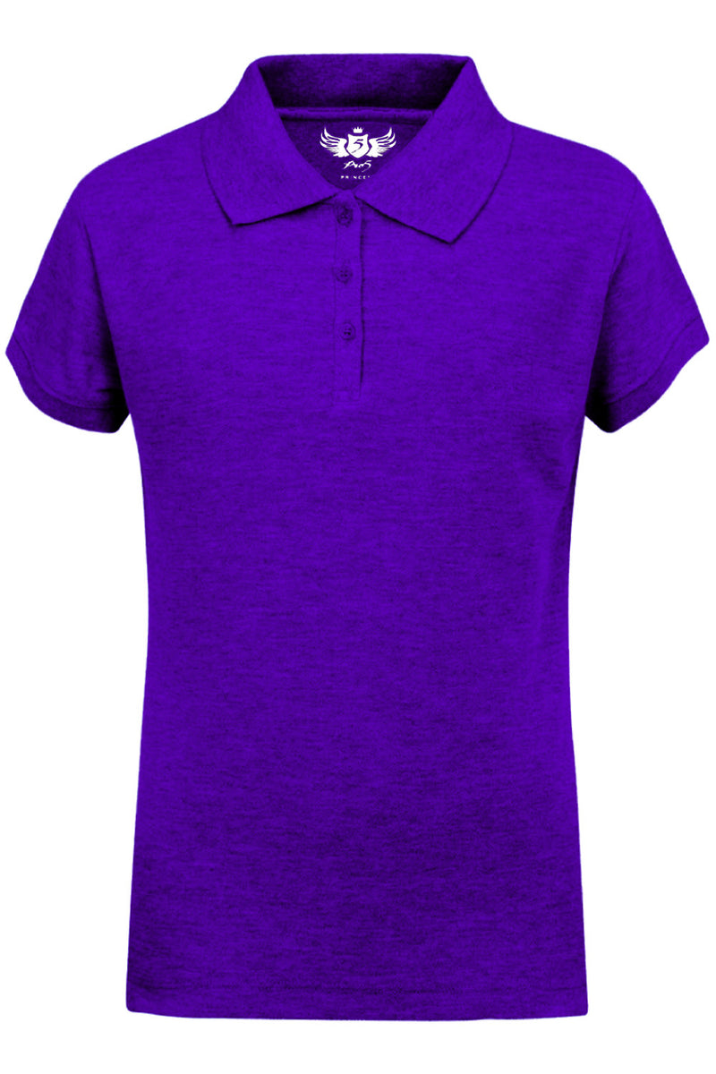 Girls' Purple Polo Shirt: A timeless classic for versatile style. Comfortable fit with a collared design. Available in various sizes and vibrant colors. Made from quality materials for lasting durability and easy care.