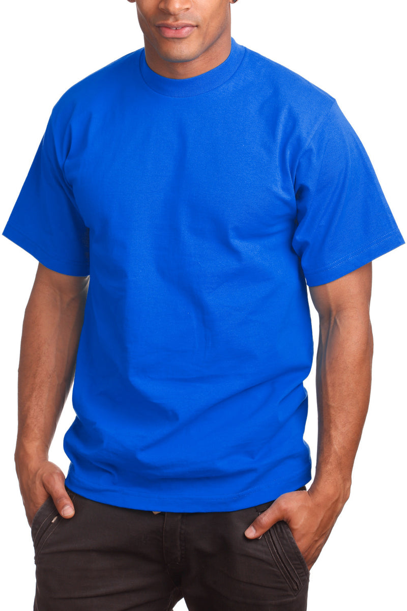 Super Heavy Royal Blue T-Shirt-Tall Sizes: Signature snug-fit neckline. Lycra-reinforced collar. Quality & style. Sizes L-5X. Various colors. Fabric: 100% Cotton (Solid), Cotton/Poly blend (Grey), 6.7 oz.