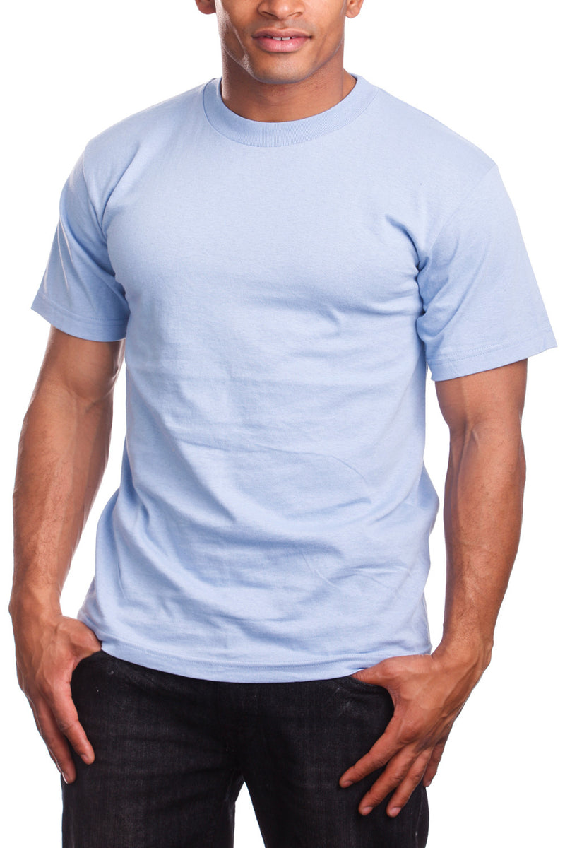 Elevate style with Athletic Fit sky blue T-Shirts - lightweight, breathable for active living. Finer threads than Super Heavy T-shirts, ensuring comfort. Ideal for all activities, sizes 2X-5X. Colors: White, Black, Heather Grey, more. Fabric: Solid Colors-100% Cotton, Charcoal & Heather Grey-80% Cotton 20% Polyester. Weight: 5.6 oz. Seamlessly blend fashion and function with our go-to Athletic Fit T-Shirt.