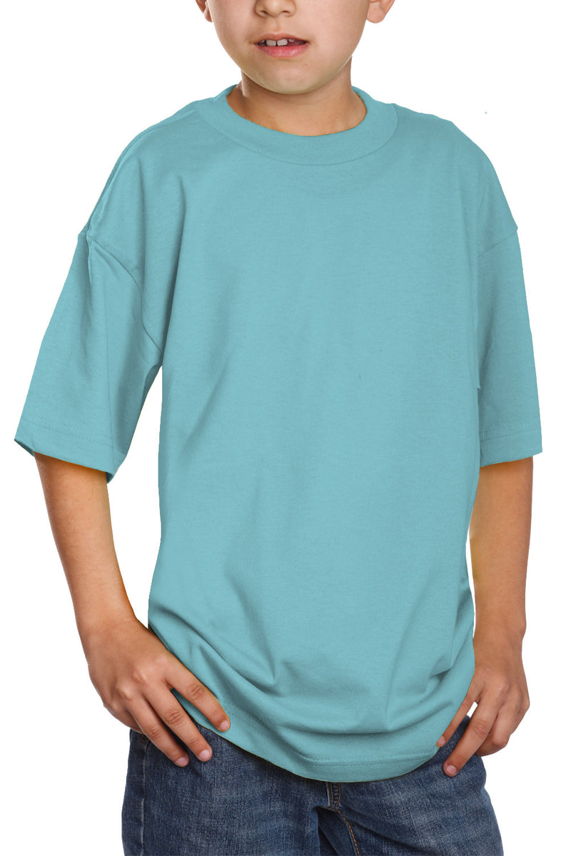 Kids Crew Sky blue Tee: Style meets comfort. Sizes XXS-XL in vibrant colors. 100% Cotton for all-day softness. 6.7 oz for durability and lightness. Timeless design for any occasion.