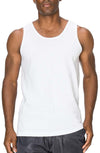 Versatile White Tank Top: Wear alone or layer up. Sizes S-3X. Colors: White, Black, Heather Grey, Red, Royal, Navy, D Grey, Wood Camo, Desert Camo. Fabric: All-100% Cotton, H Grey-80% Cotton 20% Poly.