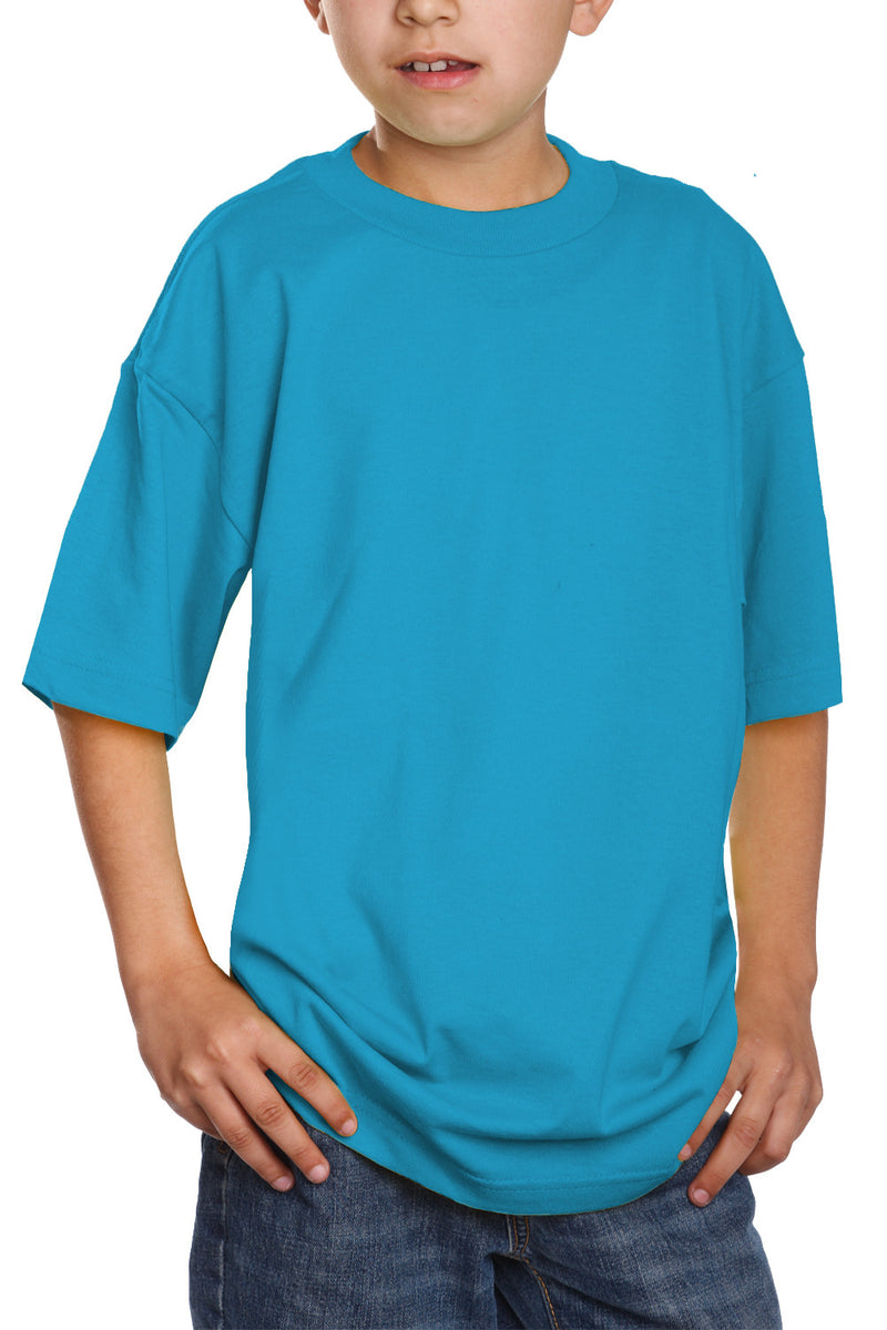 Kids Crew Turquoise Tee: Style meets comfort. Sizes XXS-XL in vibrant colors. 100% Cotton for all-day softness. 6.7 oz for durability and lightness. Timeless design for any occasion.