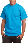 Elevate style with Athletic Fit Turquoise T-Shirts - lightweight, breathable for active living. Finer threads than Super Heavy T-shirts, ensuring comfort. Ideal for all activities, sizes 2X-5X. Colors: White, Black, Heather Grey, more. Fabric: Solid Colors-100% Cotton, Charcoal & Heather Grey-80% Cotton 20% Polyester. Weight: 5.6 oz. Seamlessly blend fashion and function with our go-to Athletic Fit T-Shirt.