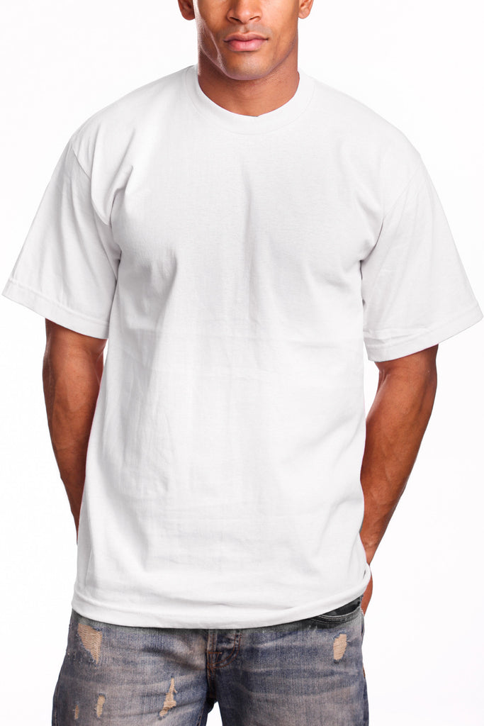 Experience the Super Heavy White T-Shirt: Crafted with a snug-fit neckline and Lycra-reinforced collar for lasting style and quality. Available in sizes S-XL and a wide range of colors. Fabric: 100% Cotton (Solid), Cotton/Poly blend (Grey), 6.7 oz weight.