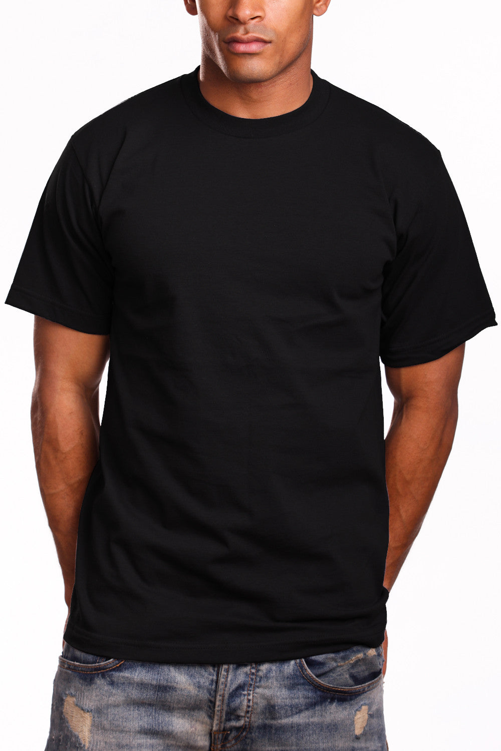Experience the Super Heavy Black T-Shirt: Crafted with a snug-fit neckline and Lycra-reinforced collar for lasting style and quality. Available in sizes 2X-5XL and a wide range of colors. Fabric: 100% Cotton (Solid), Cotton/Poly blend (Grey), 6.7 oz weight.