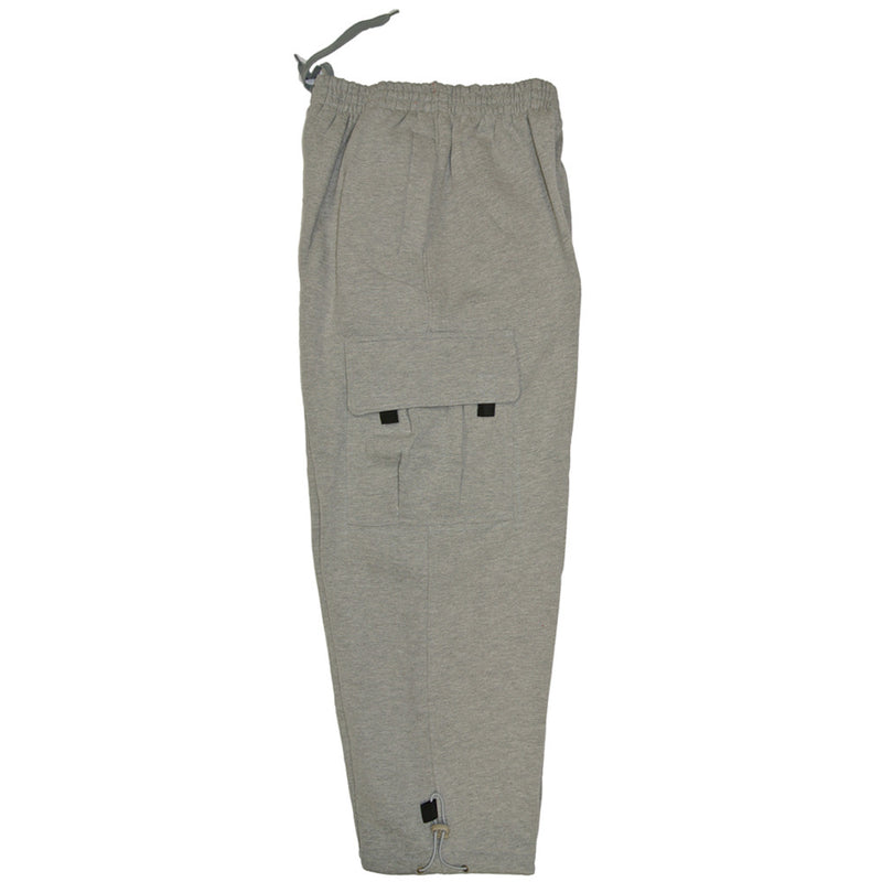 Stay cozy in Pro 5 Fleece Cargo Heather Grey Pants. Soft 60/40 Cotton/Poly blend for warmth. Front & cargo pockets, elastic waist. Sizes S-5XL.