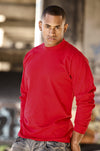 Heavy Long Sleeve red Tee: Iconic long sleeve, snug round neck, 6.7oz. Lycra reinforced collar. Bright fade-resistant colors. U.S. cotton. Available Sizes: L Tall-5X tall, Colors: White, Black, Grey, more. Fabric: Solid-100% Cotton, Grey Shades-80% Cotton 20% Poly. Weight: 6.7 oz